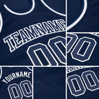 Custom Navy Navy-White Authentic Throwback Basketball Jersey detail