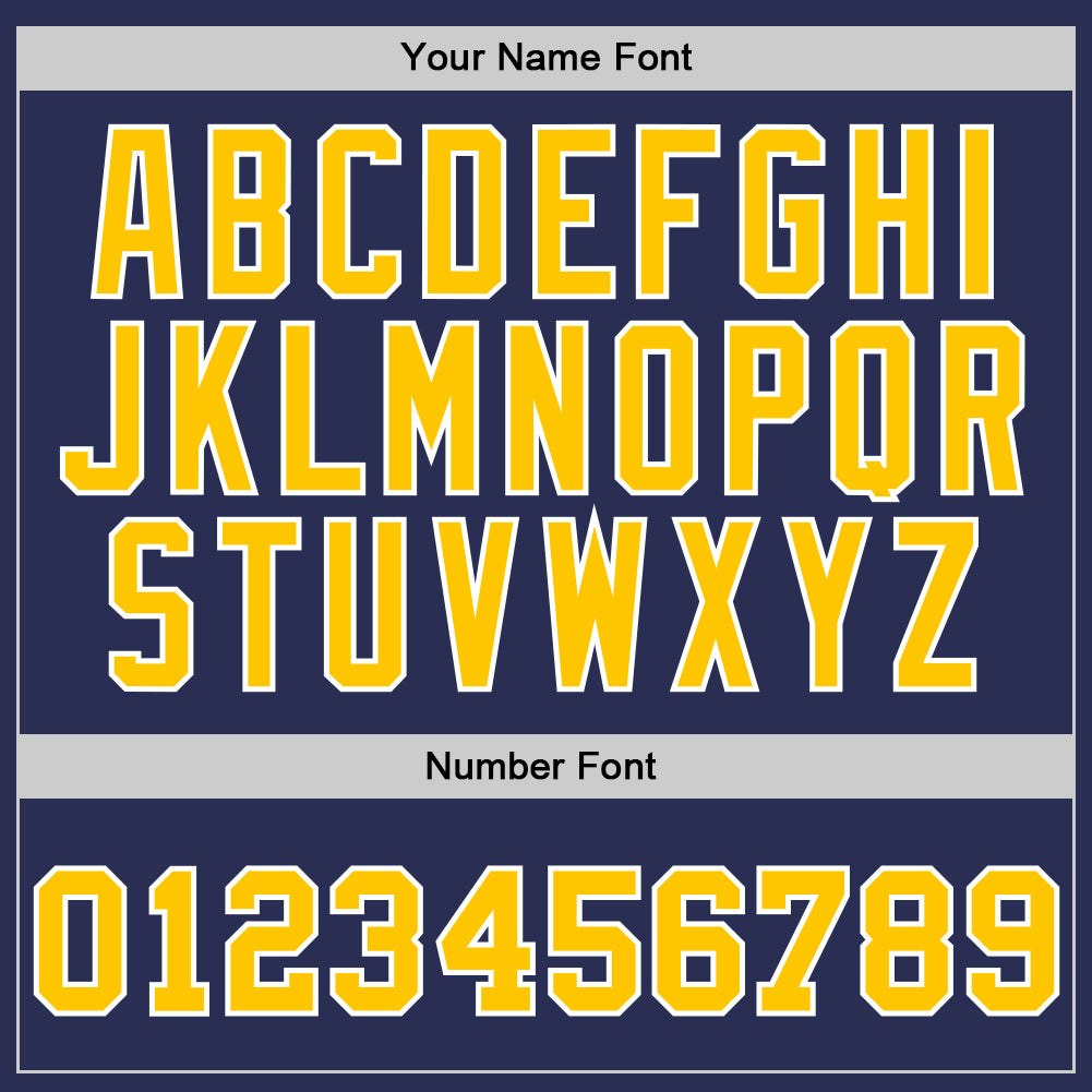 Custom Navy Gold-White Authentic Throwback Basketball Jersey photo 2
