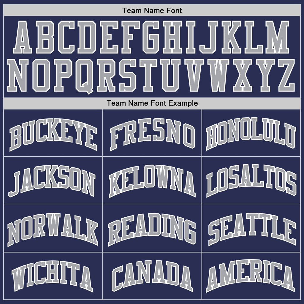 Custom Navy Gray-White Authentic Throwback Basketball Jersey photo 3