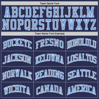 Custom Navy Light Blue-White Authentic Throwback Basketball Jersey photo 3