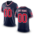 Custom Navy Red-White Mesh Authentic Throwback Football Jersey