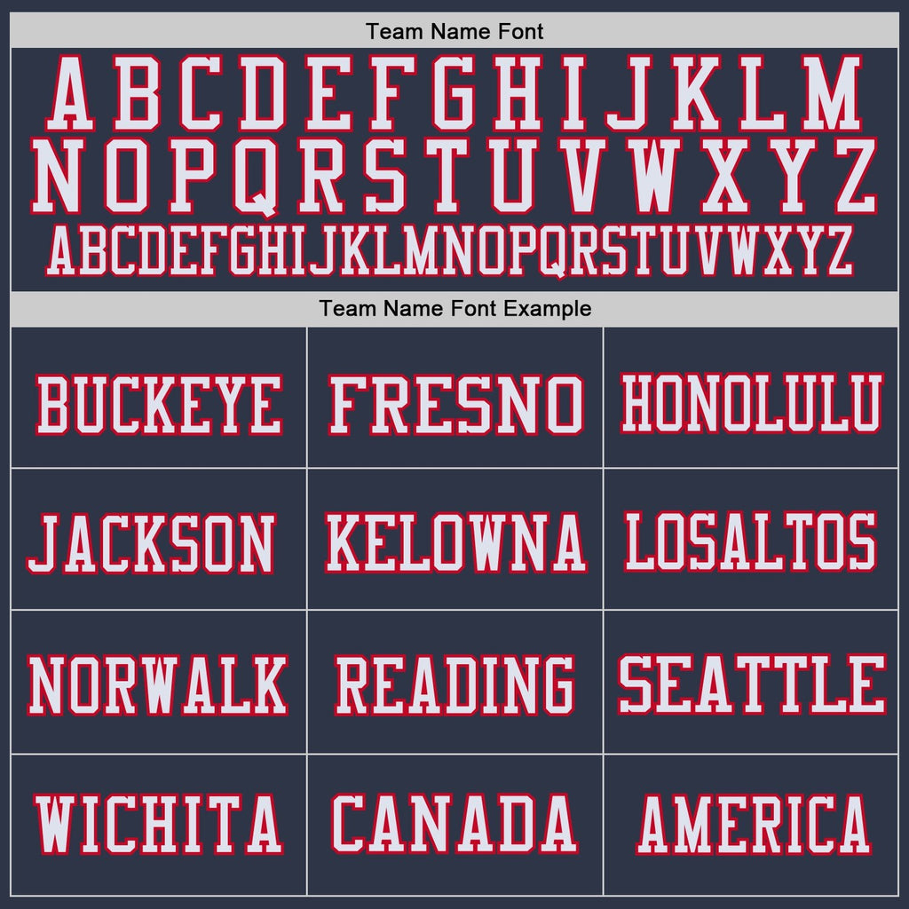 Custom Navy Red-White Mesh Authentic Throwback Football Jersey photo 2