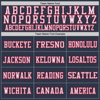 Custom Navy Red-White Mesh Authentic Throwback Football Jersey photo 2