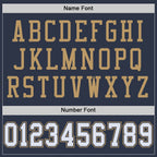 Custom Navy White-Old Gold Mesh Authentic Throwback Football Jersey photo 3