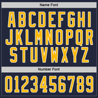 Custom Navy Gold-White Hockey Jersey photo 3