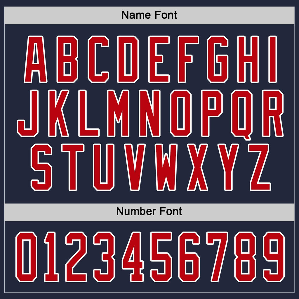 Custom Navy Red-White Hockey Jersey photo 3