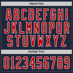 Custom Navy Red-White Hockey Jersey photo 3