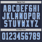 Custom Navy Light Blue-White Hockey Jersey photo 3