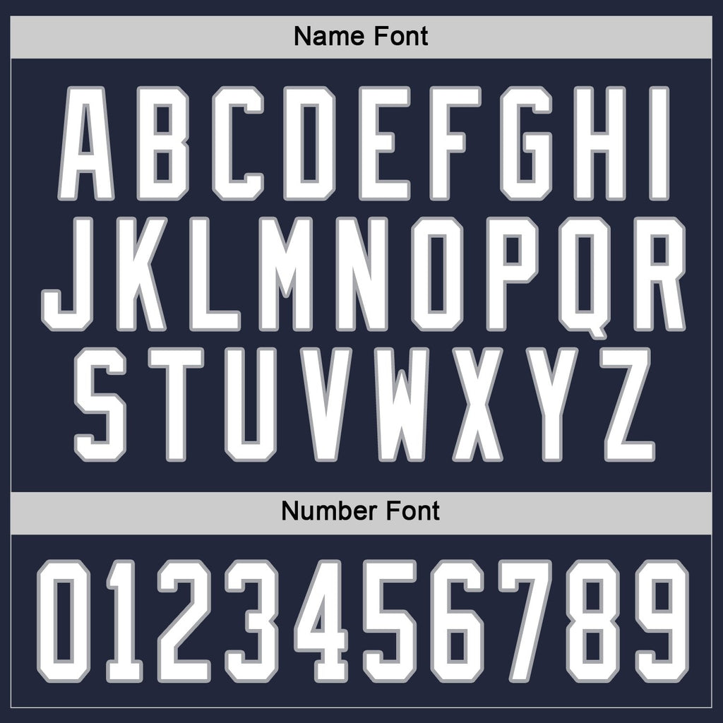 Custom Navy White-Gray Hockey Jersey photo 3