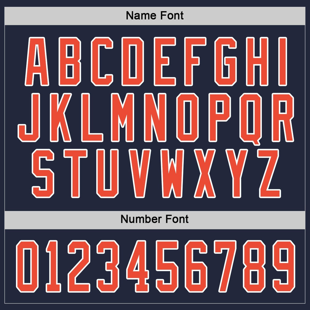 Custom Navy Orange-White Hockey Jersey photo 3