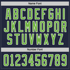 Custom Navy Neon Green-White Hockey Jersey photo 3