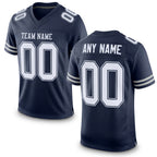 Custom Navy White Mesh Authentic Football Jersey