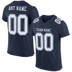 Custom Navy White Mesh Authentic Football Jersey photo 1