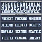 Custom Navy Light Blue-White Mesh Authentic Football Jersey photo 2