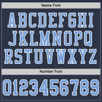 Custom Navy Light Blue-White Mesh Authentic Football Jersey photo 3