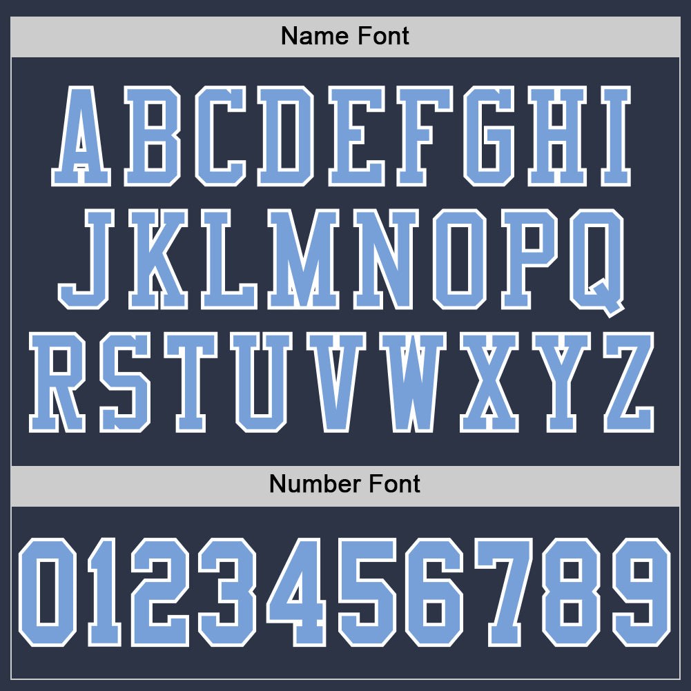 Custom Navy Light Blue-White Mesh Authentic Football Jersey photo 3