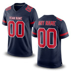 Custom Navy Red-White Mesh Authentic Football Jersey