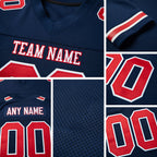 Custom Navy Red-White Mesh Authentic Football Jersey detail