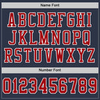 Custom Navy Red-White Mesh Authentic Football Jersey photo 3