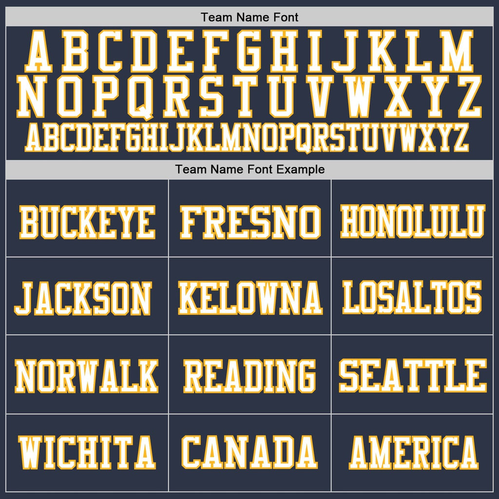 Custom Navy Gold-White Mesh Authentic Football Jersey photo 2