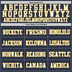 Custom Navy Gold-White Mesh Authentic Football Jersey photo 2