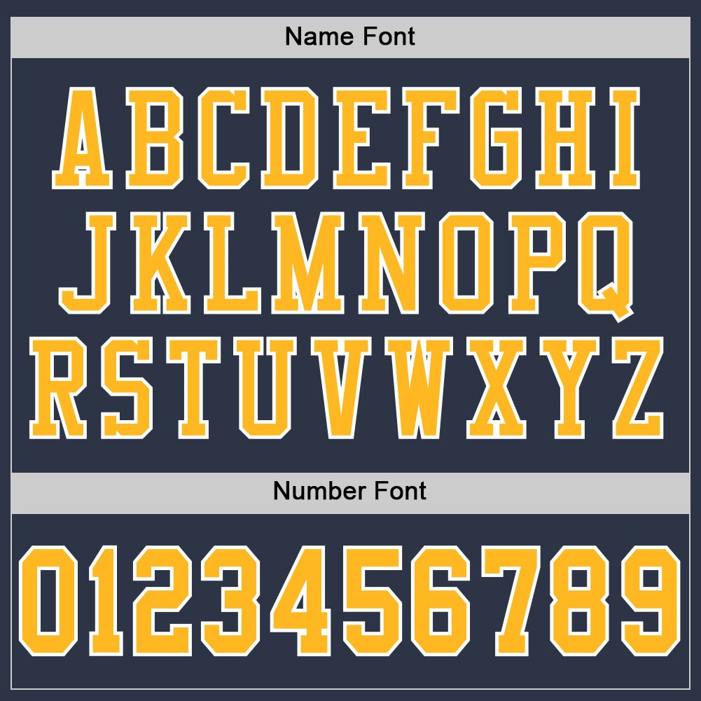 Custom Navy Gold-White Mesh Authentic Football Jersey photo 3