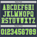 Custom Navy Neon Green-White Mesh Authentic Football Jersey photo 3
