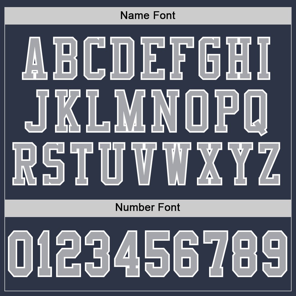 Custom Navy Gray-White Mesh Authentic Football Jersey photo 3