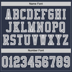 Custom Navy Gray-White Mesh Authentic Football Jersey photo 3