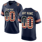Custom Navy Vintage USA Flag-Cream Mesh Authentic Football Jersey