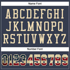 Custom Navy Vintage USA Flag-Cream Mesh Authentic Football Jersey photo 3