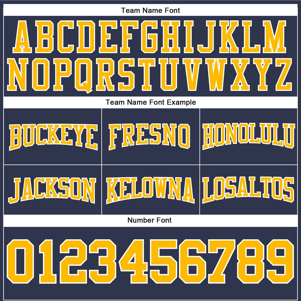 Custom Stitched Navy Gold-White Football Pullover Sweatshirt Hoodie photo 3