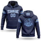 Custom Stitched Navy Light Blue-White Football Pullover Sweatshirt Hoodie