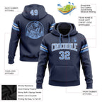 Custom Stitched Navy Light Blue-White Football Pullover Sweatshirt Hoodie photo 2