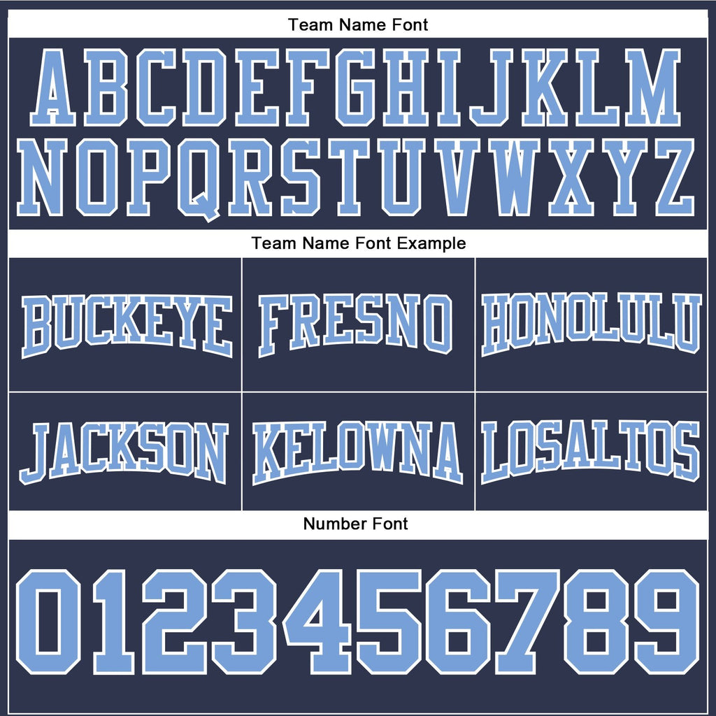 Custom Stitched Navy Light Blue-White Football Pullover Sweatshirt Hoodie photo 3