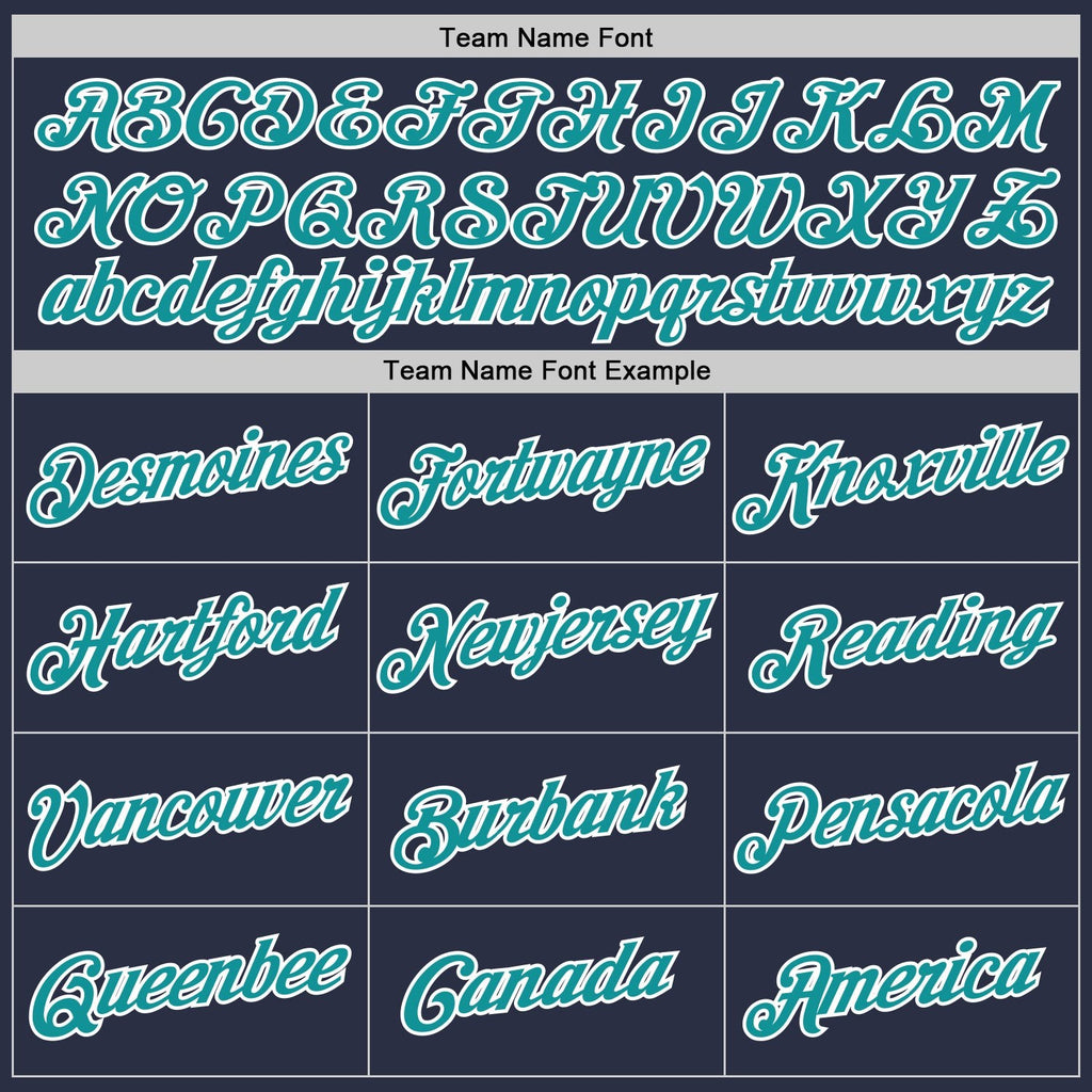Custom Navy Teal-White Performance T-Shirt photo 3