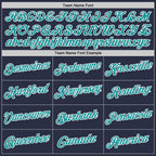 Custom Navy Teal-White Performance T-Shirt photo 3