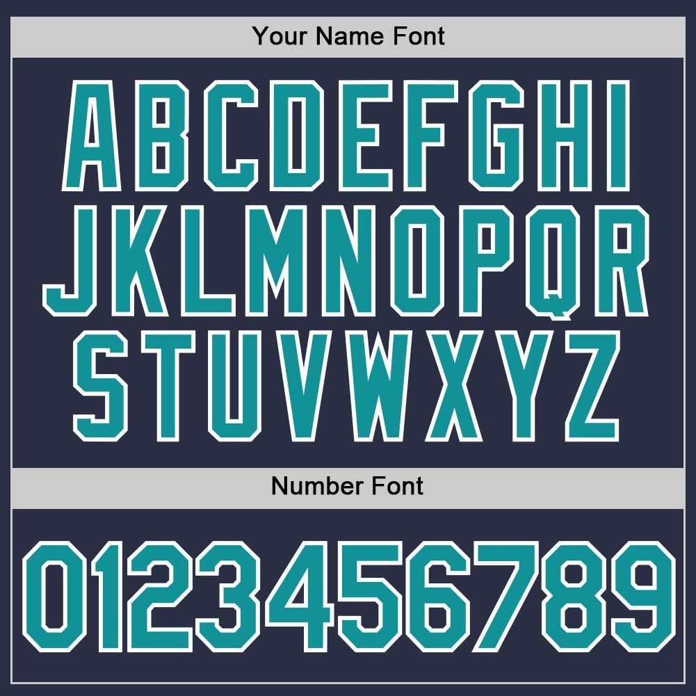 Custom Navy Teal-White Performance T-Shirt photo 4