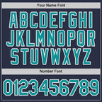 Custom Navy Teal-White Performance T-Shirt photo 4