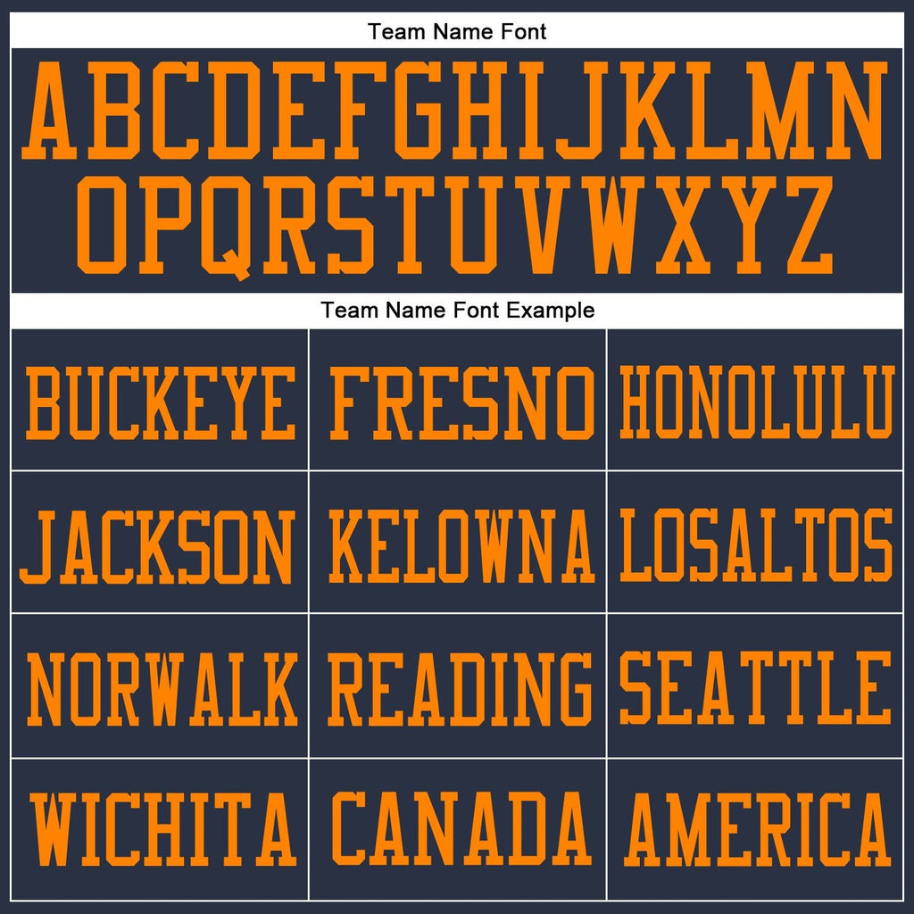 Custom Navy Bay Orange Mesh Authentic Football Jersey photo 2