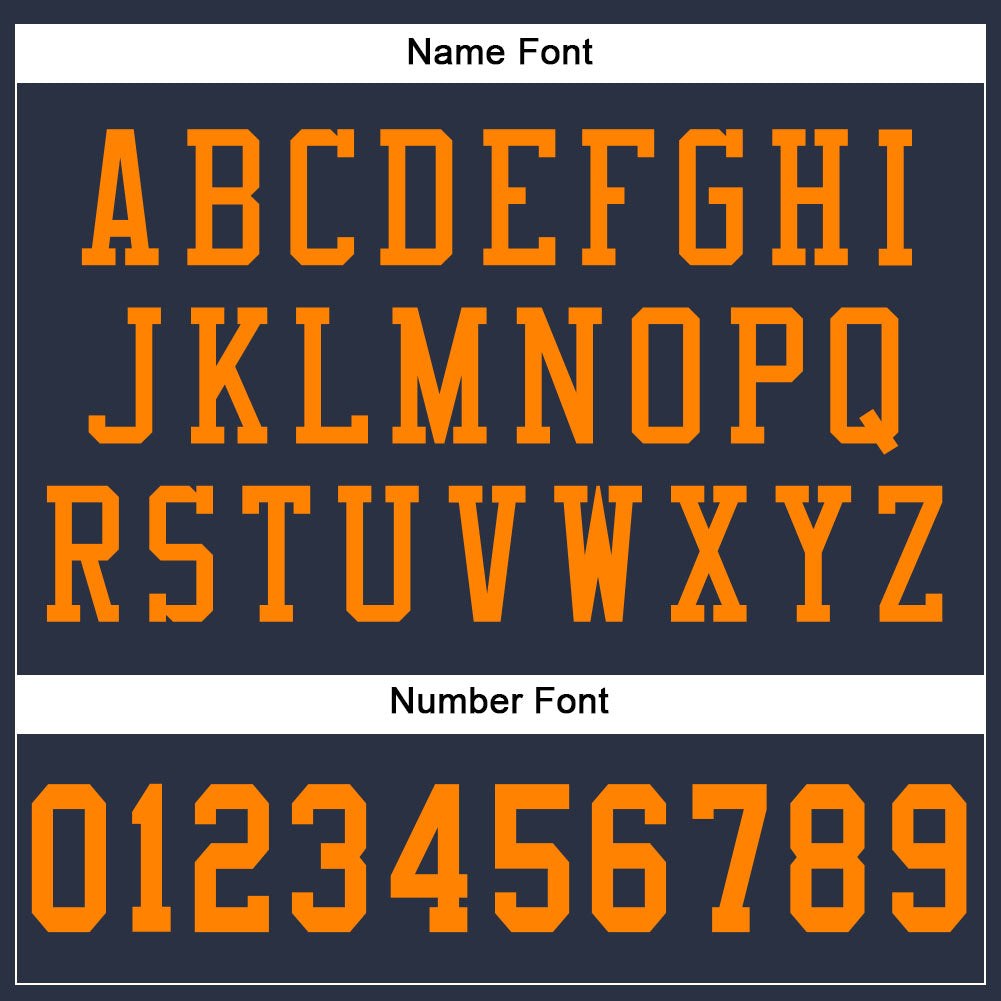 Custom Navy Bay Orange Mesh Authentic Football Jersey photo 3
