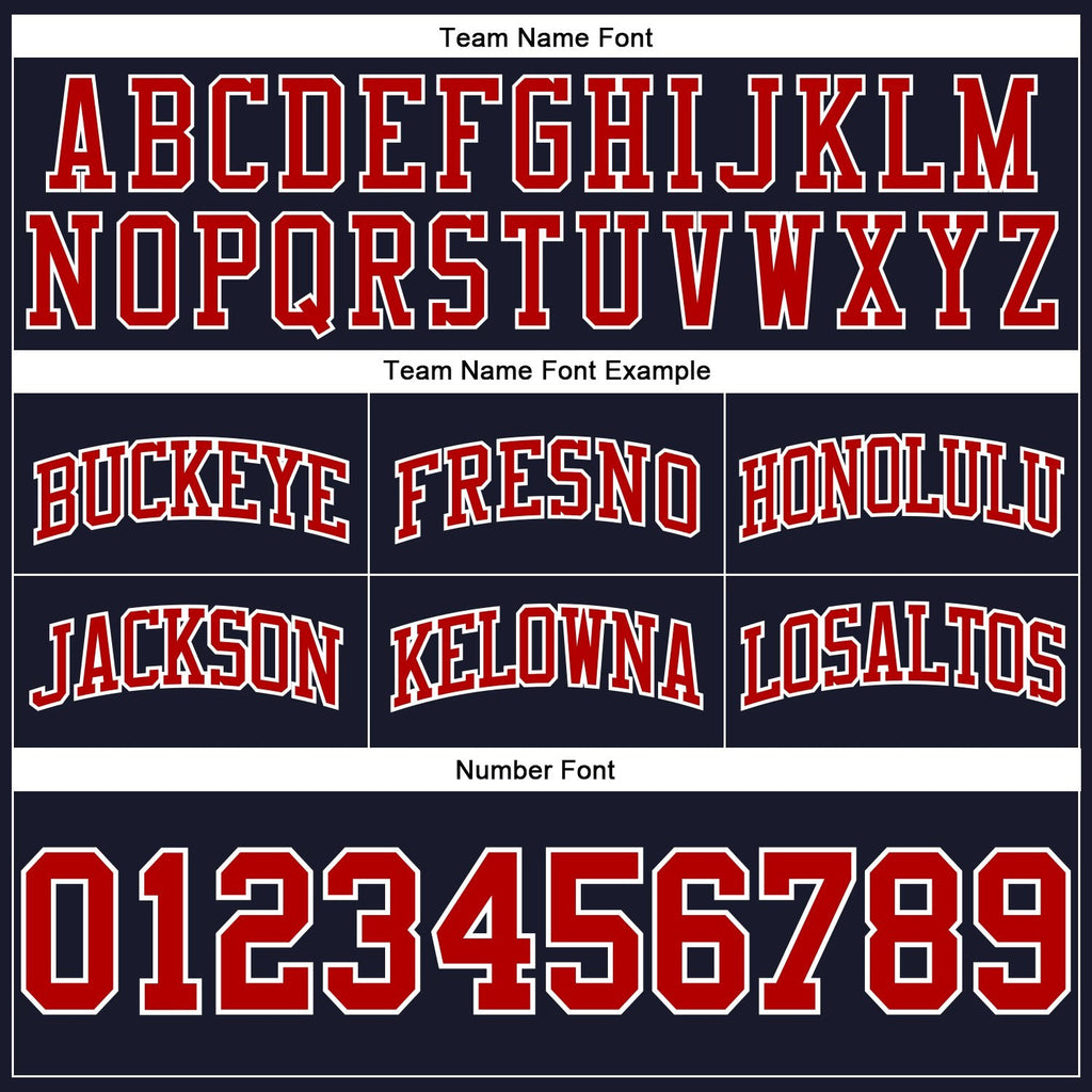 Custom Navy Red-White Authentic Throwback Basketball Shorts photo 2