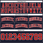Custom Navy Red-White Authentic Throwback Basketball Shorts photo 2