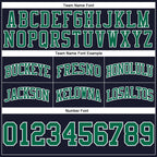 Custom Navy Kelly Green-White Authentic Throwback Basketball Shorts photo 2