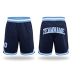 Custom Navy Light Blue-White Authentic Throwback Basketball Shorts