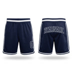 Custom Navy Navy-White Authentic Throwback Basketball Shorts