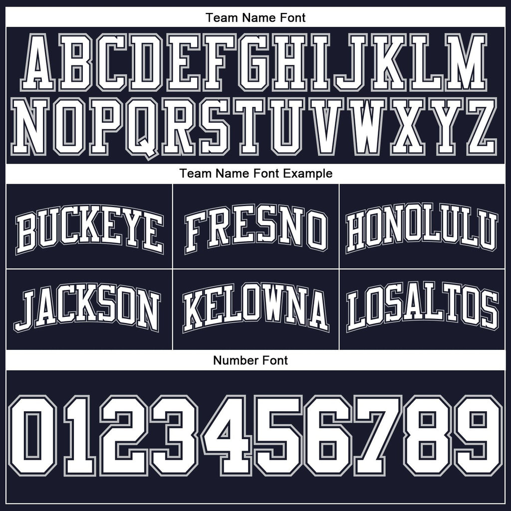 Custom Navy White-Gray Authentic Throwback Basketball Shorts photo 2