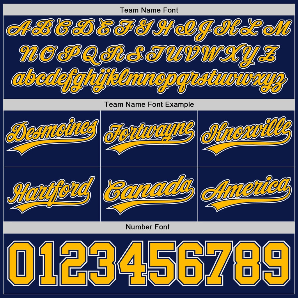 Custom Navy Gold-White Authentic Throwback Basketball Shorts photo 2