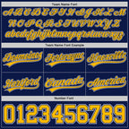 Custom Navy Gold-White Authentic Throwback Basketball Shorts photo 2