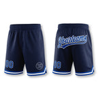 Custom Navy Royal-White Authentic Throwback Basketball Shorts